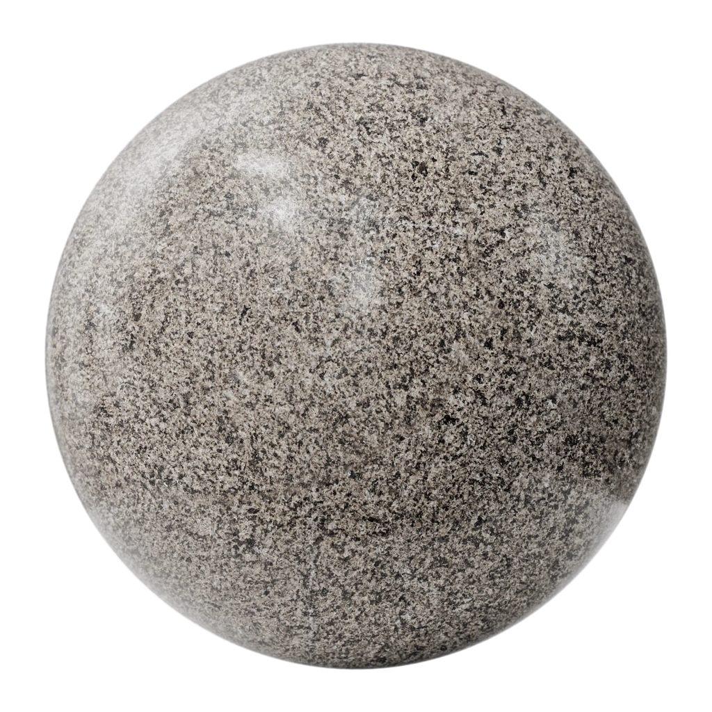 Tadoussac Brown Polished Granite Slab PBR Texture - Sphere Swatch Preview | Superellipse