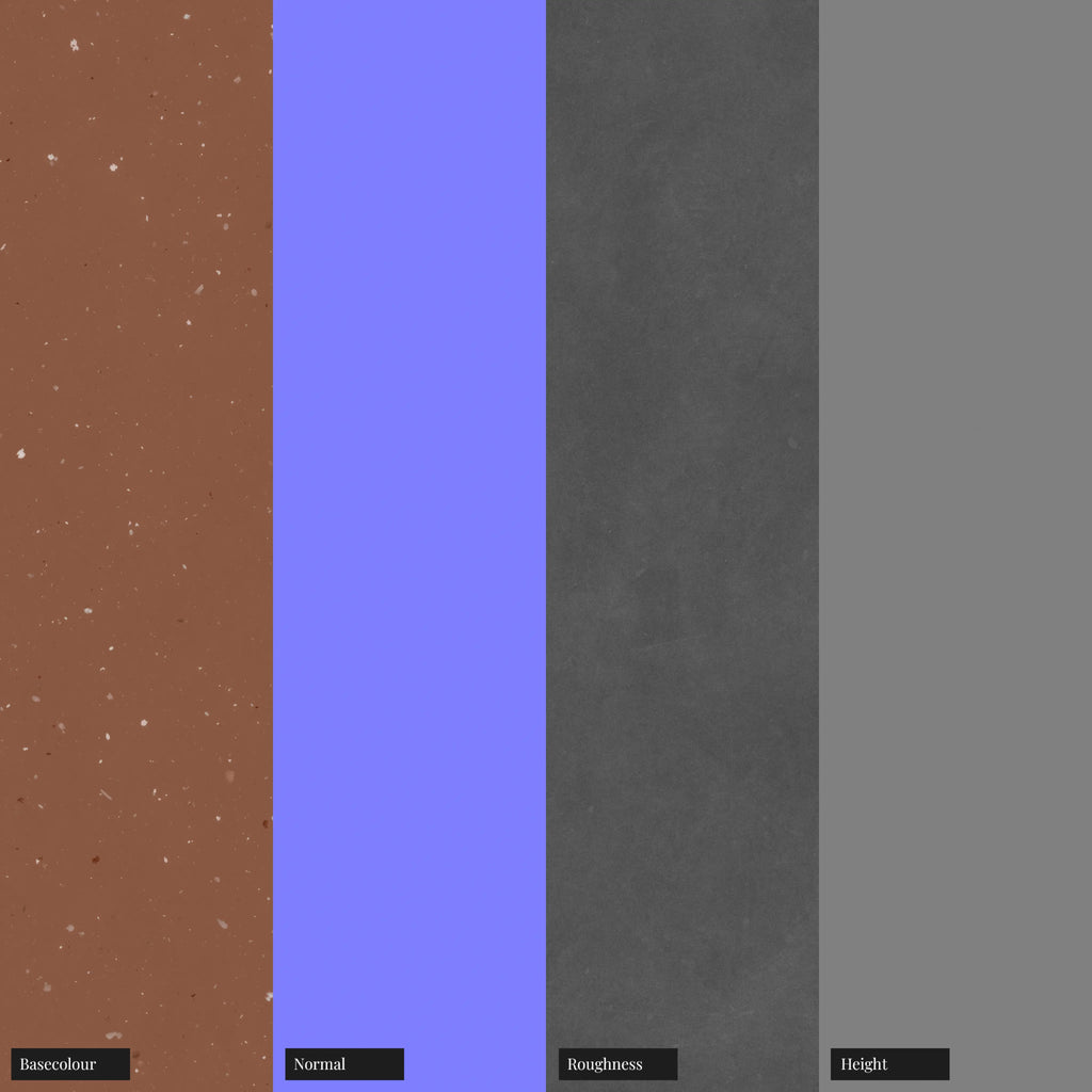 Sienna Terrazzo Plastic Small PBR Texture - Example Scene Visualization | Superellipse