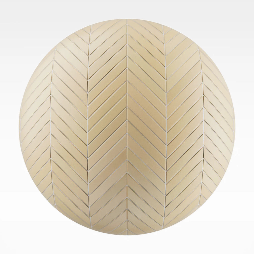 Chevron Matte Sunlight Yellow Tile PBR Texture - Sphere Swatch Preview | Superellipse