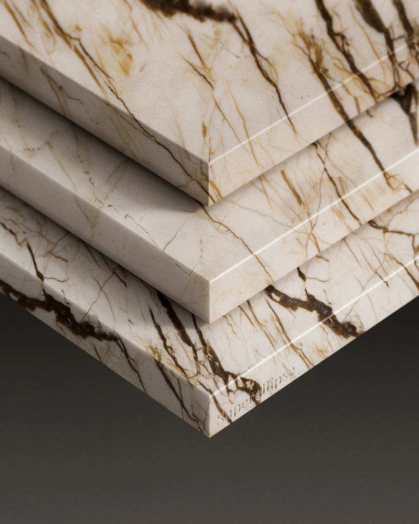 Sofita Beige Honed Marble Slab PBR Texture - Example Scene Visualization | Superellipse