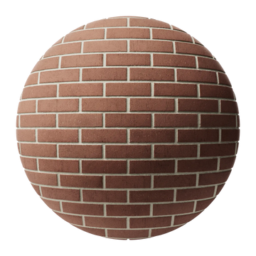Forterra Dragfaced Red Brick Running Bond PBR Texture - Sphere Swatch Preview | Superellipse