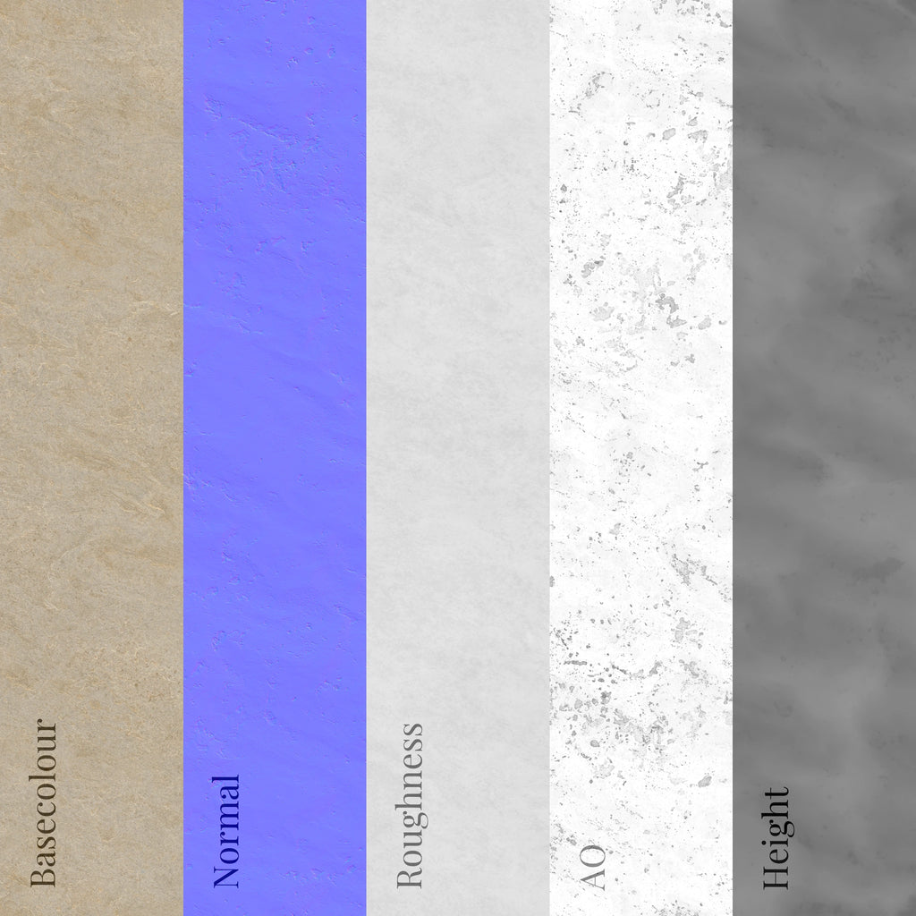 Moca Creme Honed Limestone PBR Texture - Example Scene Visualization | Superellipse