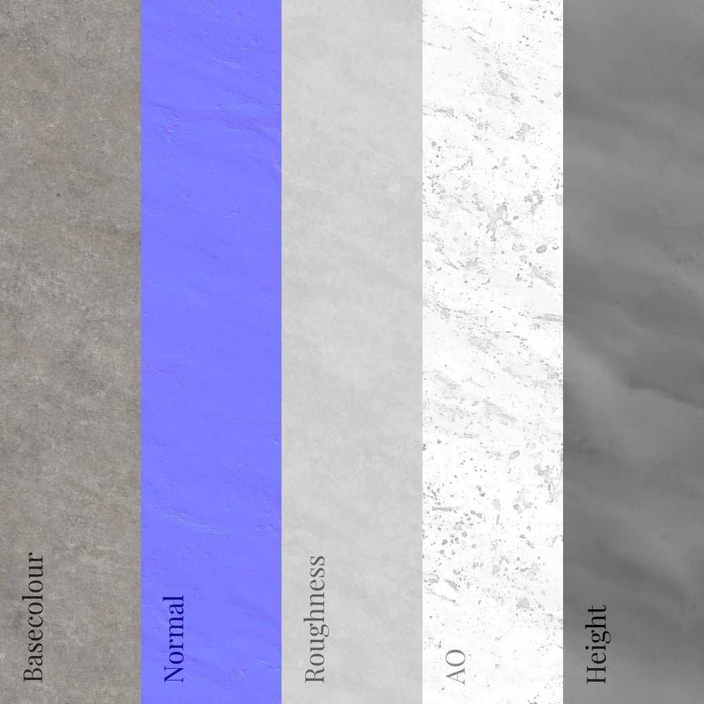 Ash Grey Unfinished Limestone PBR Texture - Example Scene Visualization | Superellipse