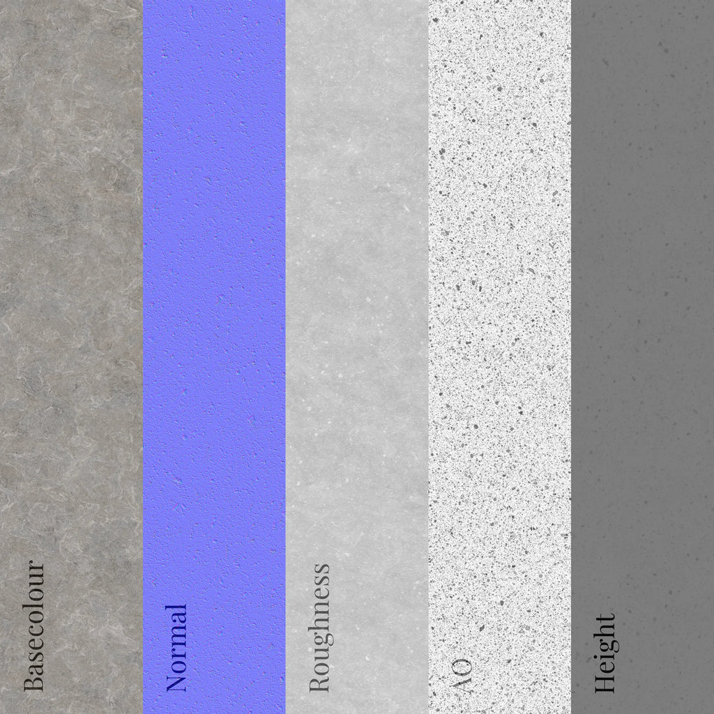 Ash Grey Fine Pit Limestone PBR Texture - Example Scene Visualization | Superellipse