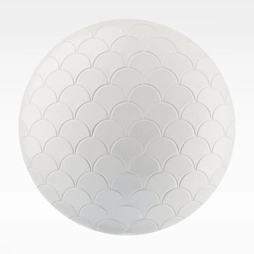 Linen White Scallop Porcelain Tile PBR Texture - Sphere Swatch Preview | Superellipse