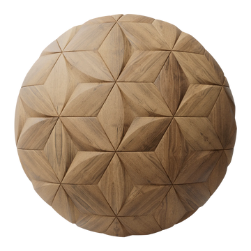 Large Arched Rhombus Oak Wood Panel PBR Texture - Sphere Swatch Preview | Superellipse