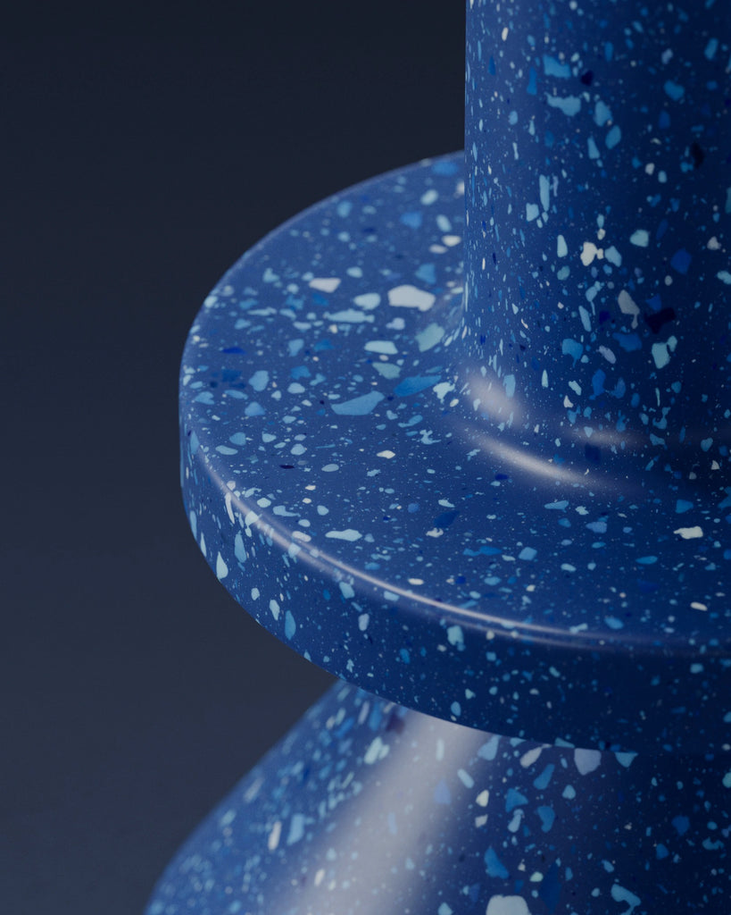 Mixed Blues Terrazzo Plastic PBR Texture - Example Scene Visualization | Superellipse