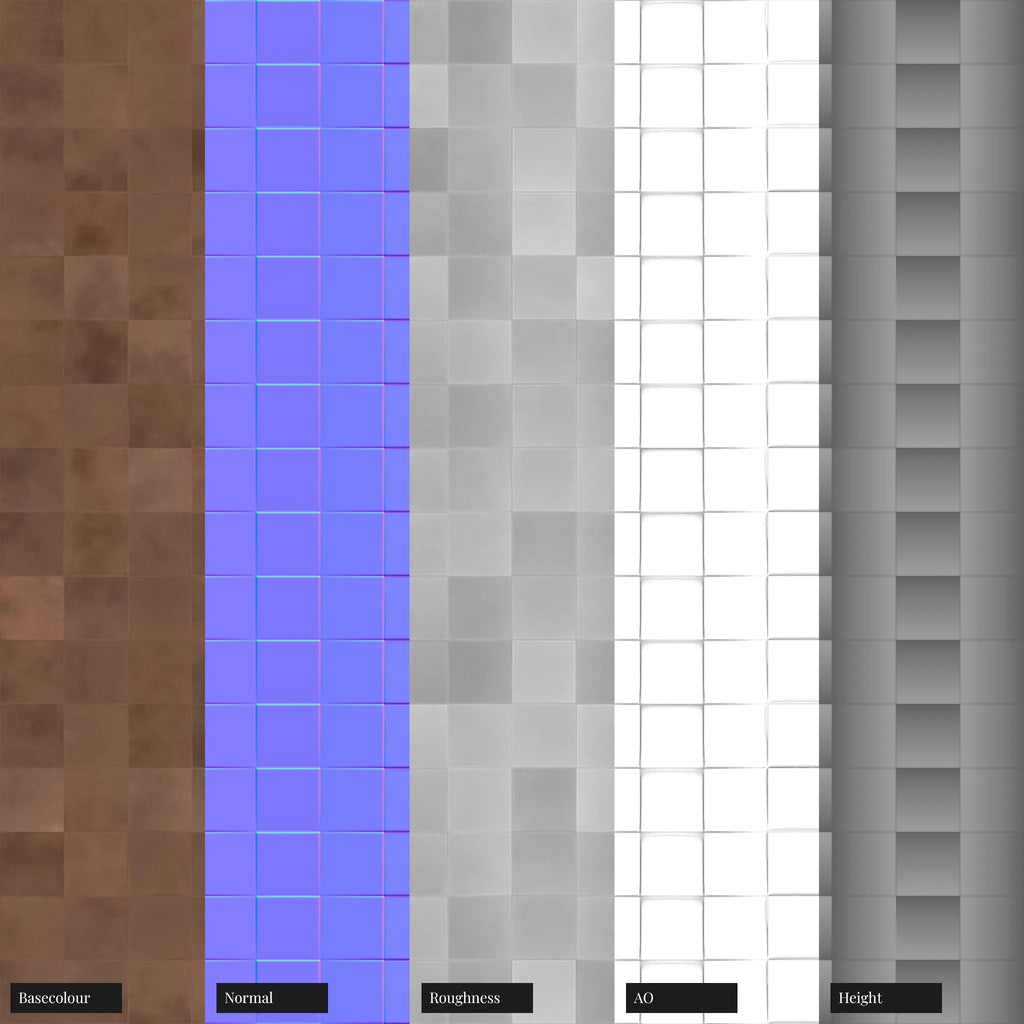 Oxidised Copper 3D Metal Panel PBR Texture - Example Scene Visualization | Superellipse