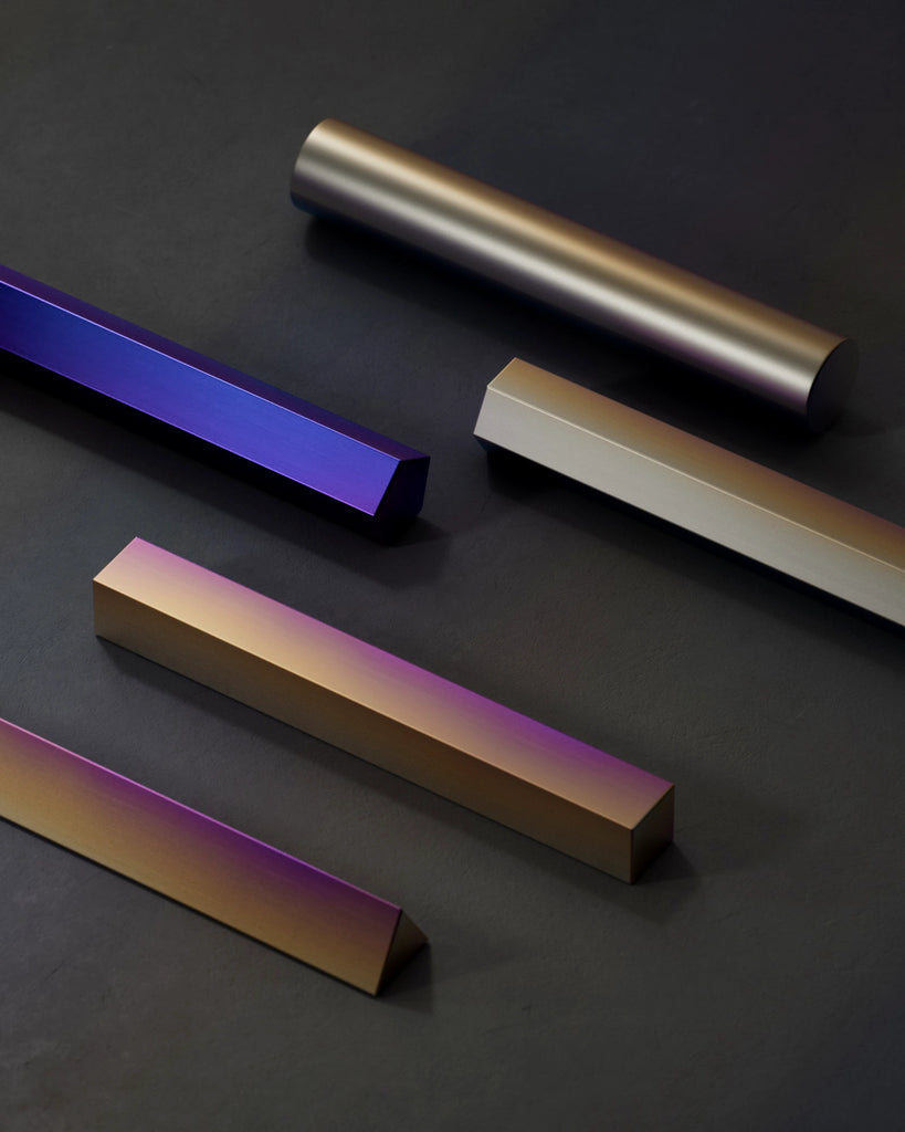 Heat Treated Brushed Titanium Linear PBR Texture - Example Scene Visualization | Superellipse