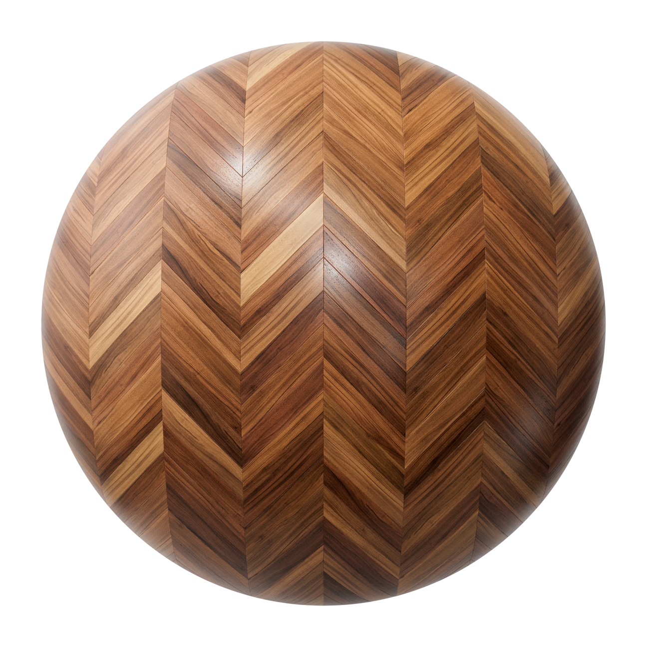 Brazilian Teak Chevron Parquet Wood Floor PBR Texture - Sphere Swatch Preview | Superellipse