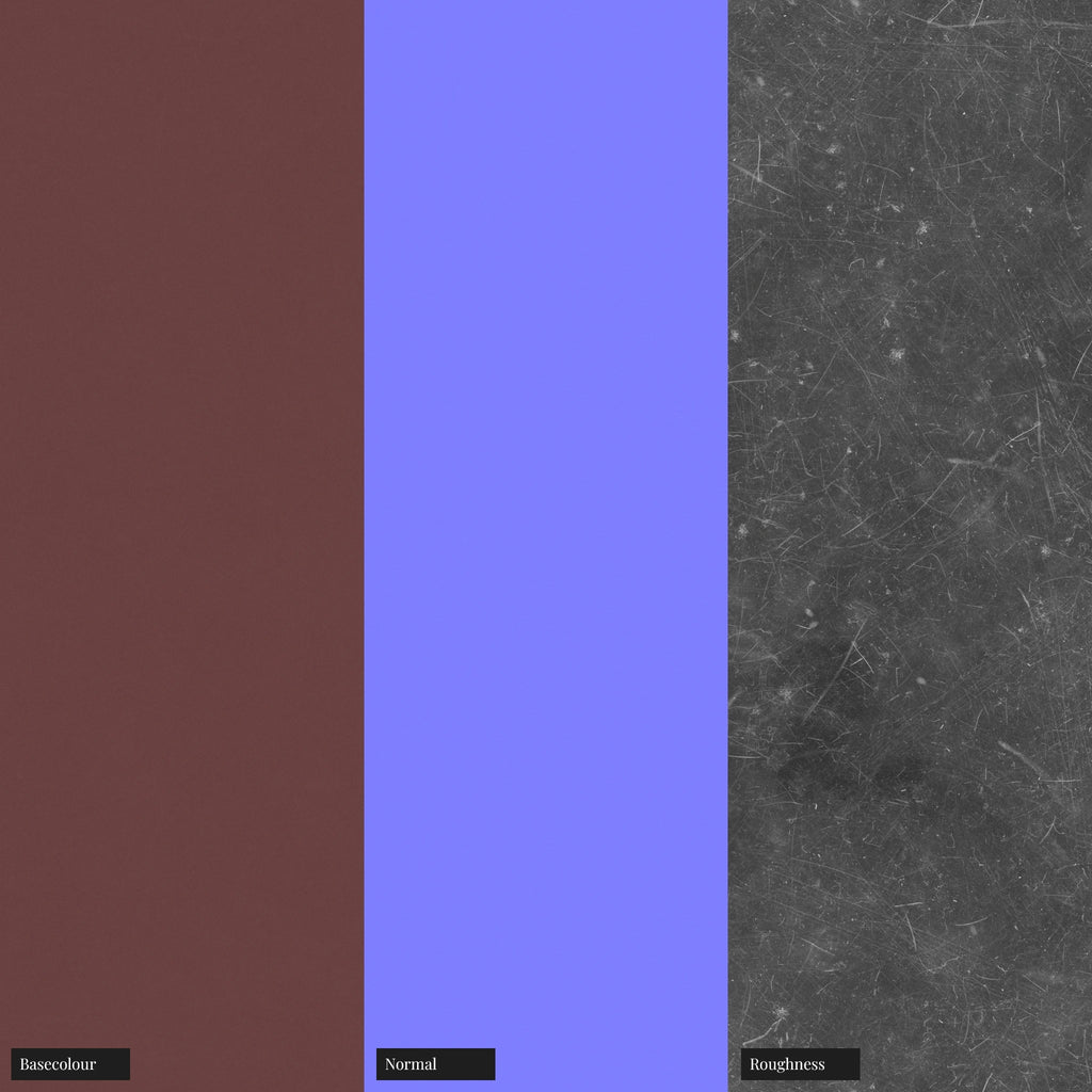 Mahogany Brown Heavily Damaged Plastic PBR Texture - Example Scene Visualization | Superellipse