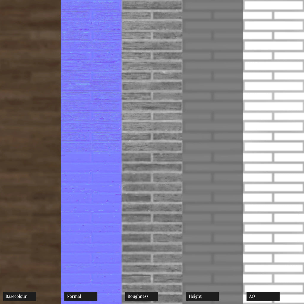 Smokey Walnut Brick Bond Parquet Wood Floor PBR Texture - Example Scene Visualization | Superellipse