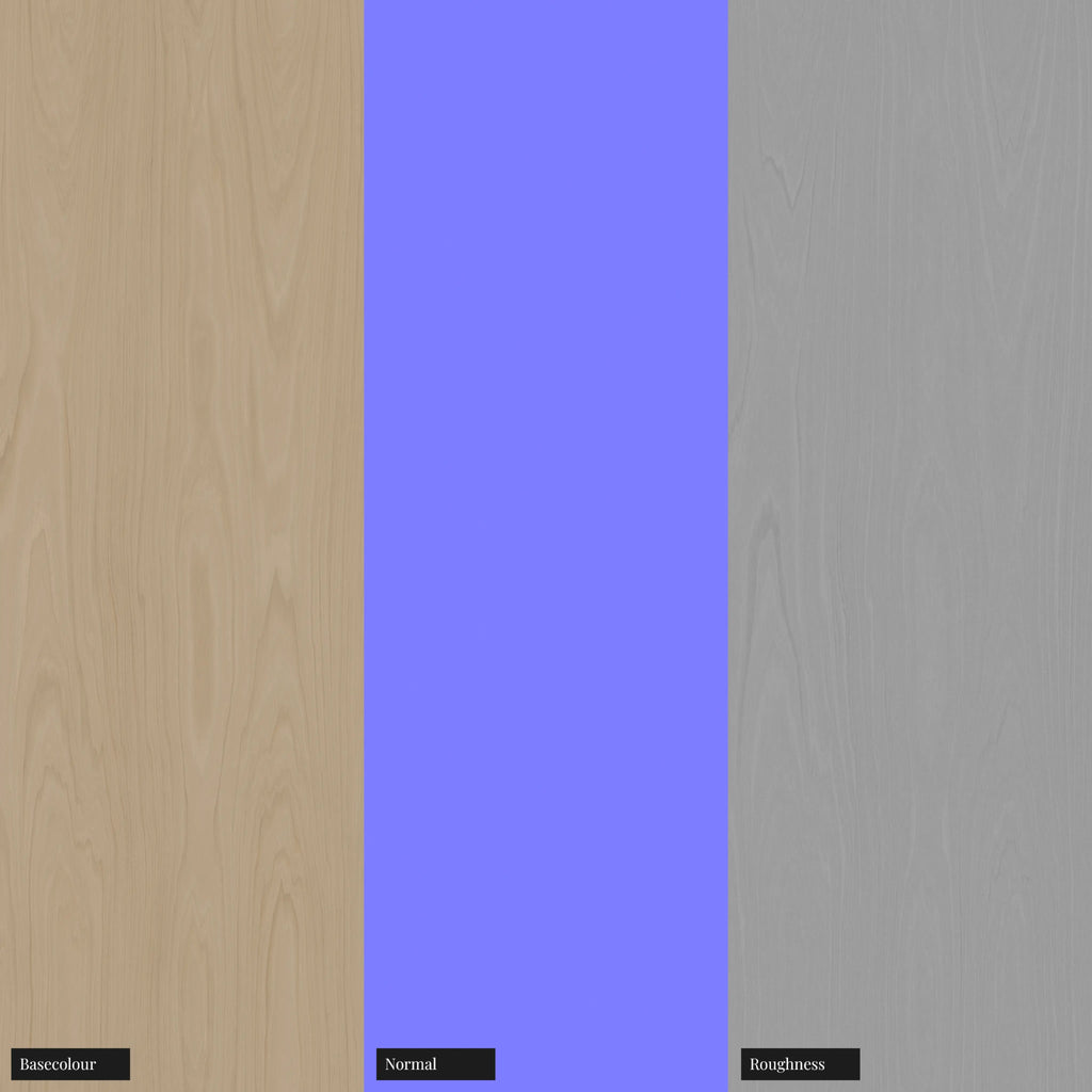 Japanese Elm Crown Cut Veneer Wood PBR Texture - Example Scene Visualization | Superellipse