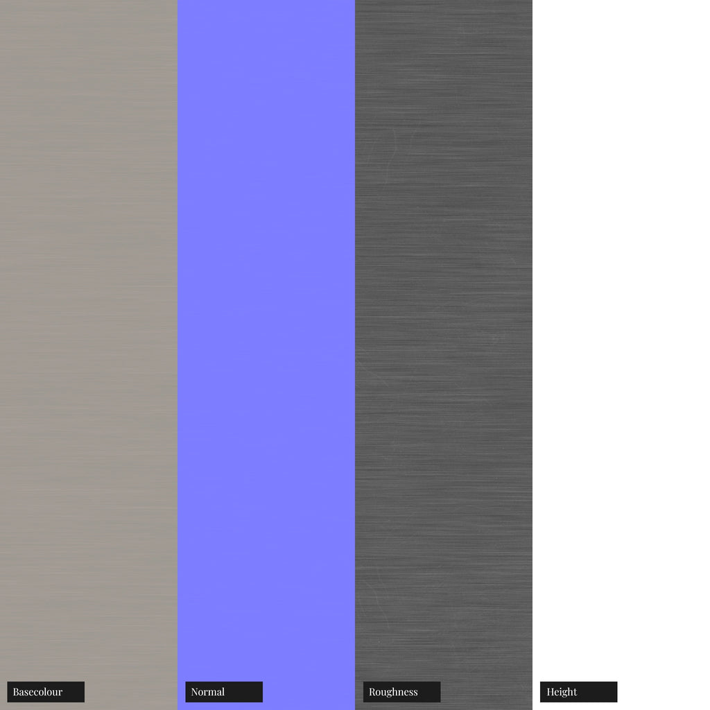 Buffed Linear Brushed Platinum Metal PBR Texture - Example Scene Visualization | Superellipse