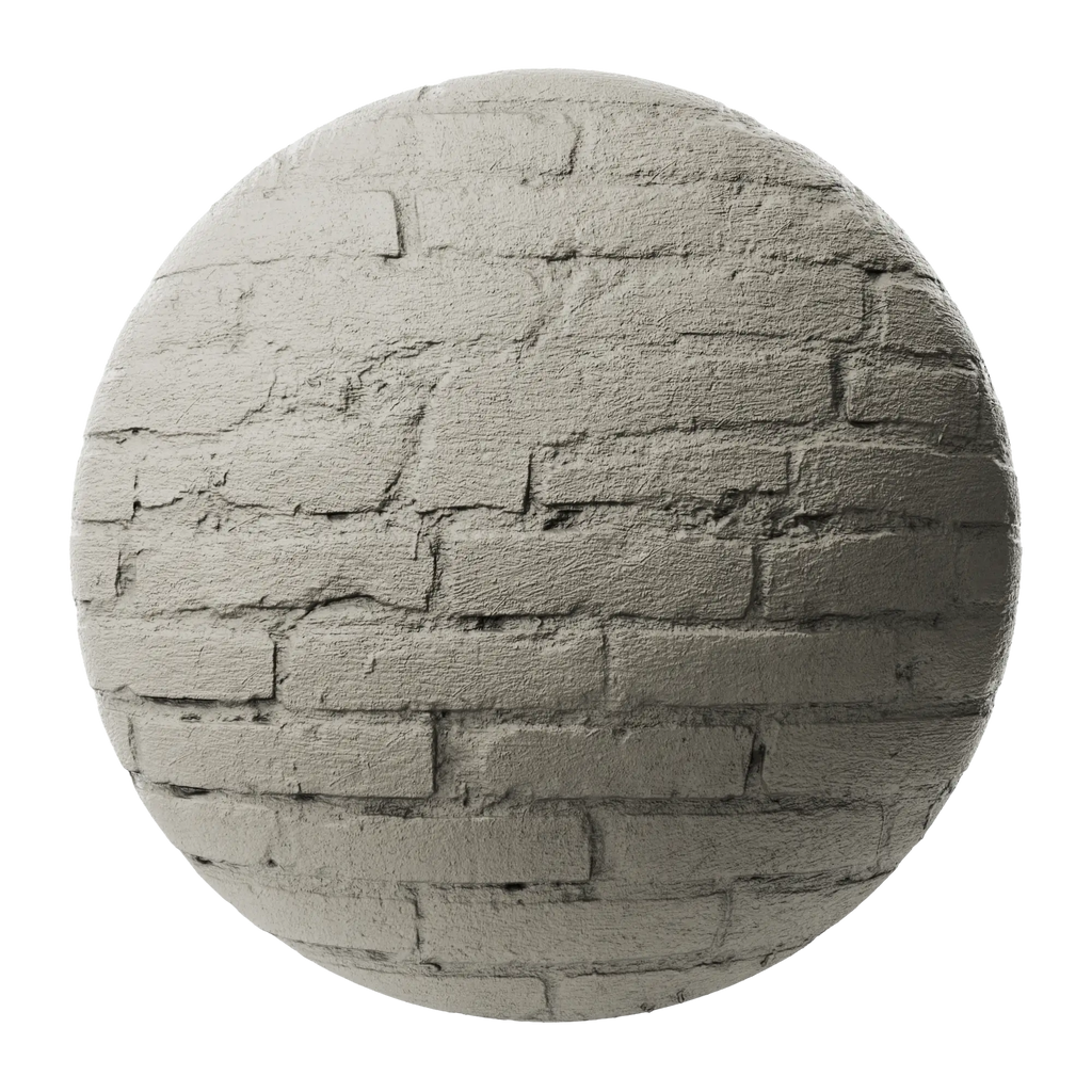 Rustic Painted Brick Clay Brown PBR Texture - Sphere Swatch Preview | Superellipse