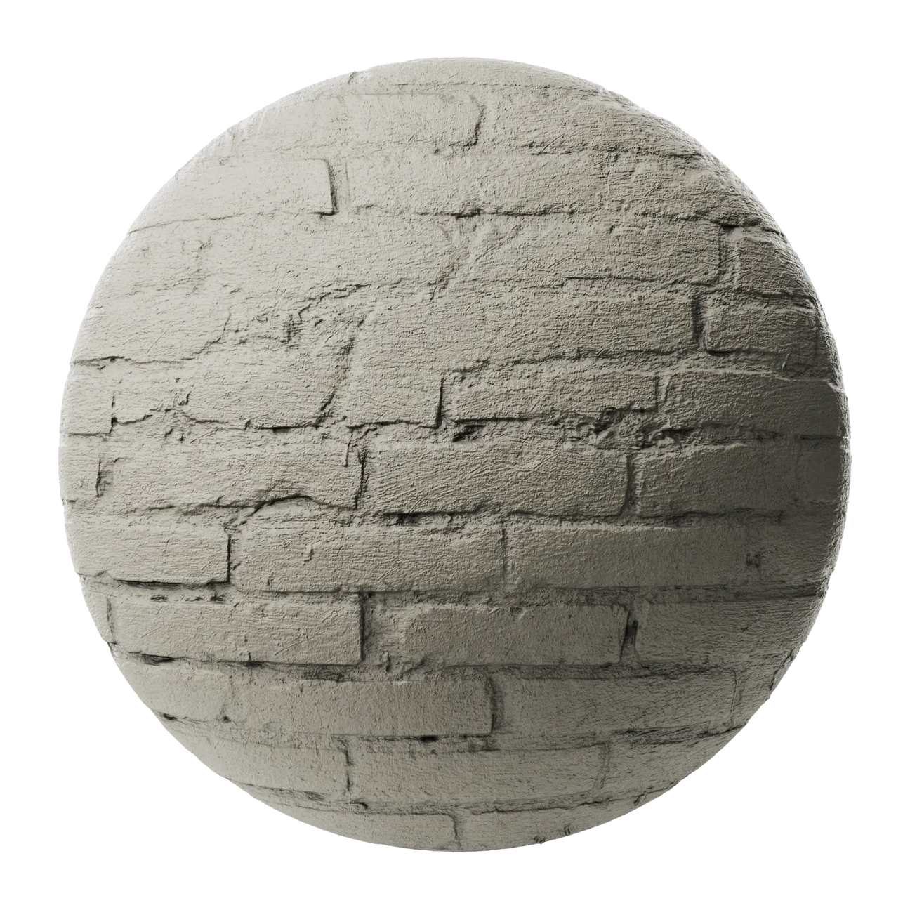 Rustic Painted Brick Clay Brown PBR Texture - Sphere Swatch Preview | Superellipse