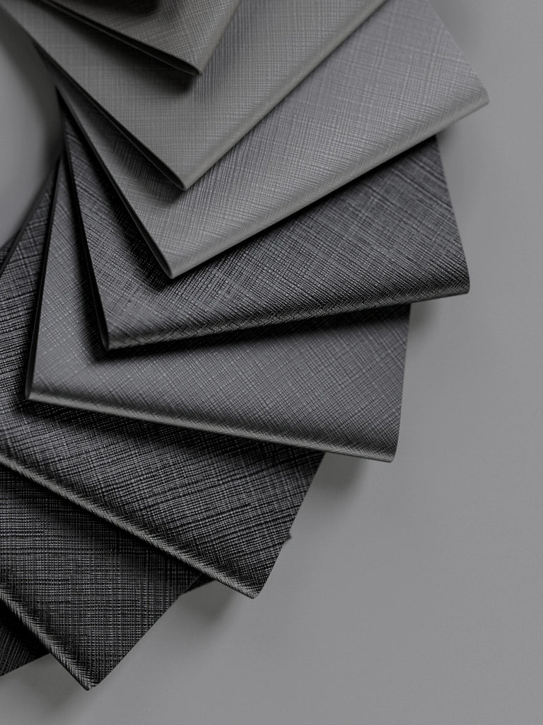 Saffiano Leather Dusk Grey PBR Texture - Example Scene Visualization | Superellipse