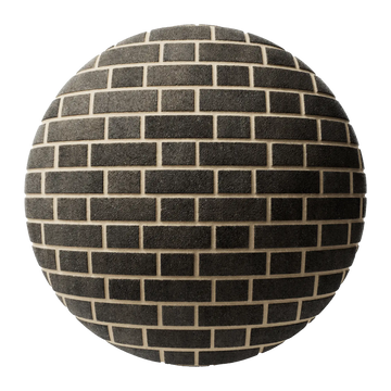 Belden Black Sandfaced Brick Flemish Bond PBR Texture - Sphere Swatch Preview | Superellipse