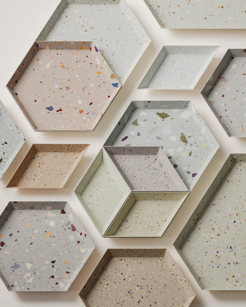 Warm Beige Terrazzo Plastic PBR Texture - Example Scene Visualization | Superellipse