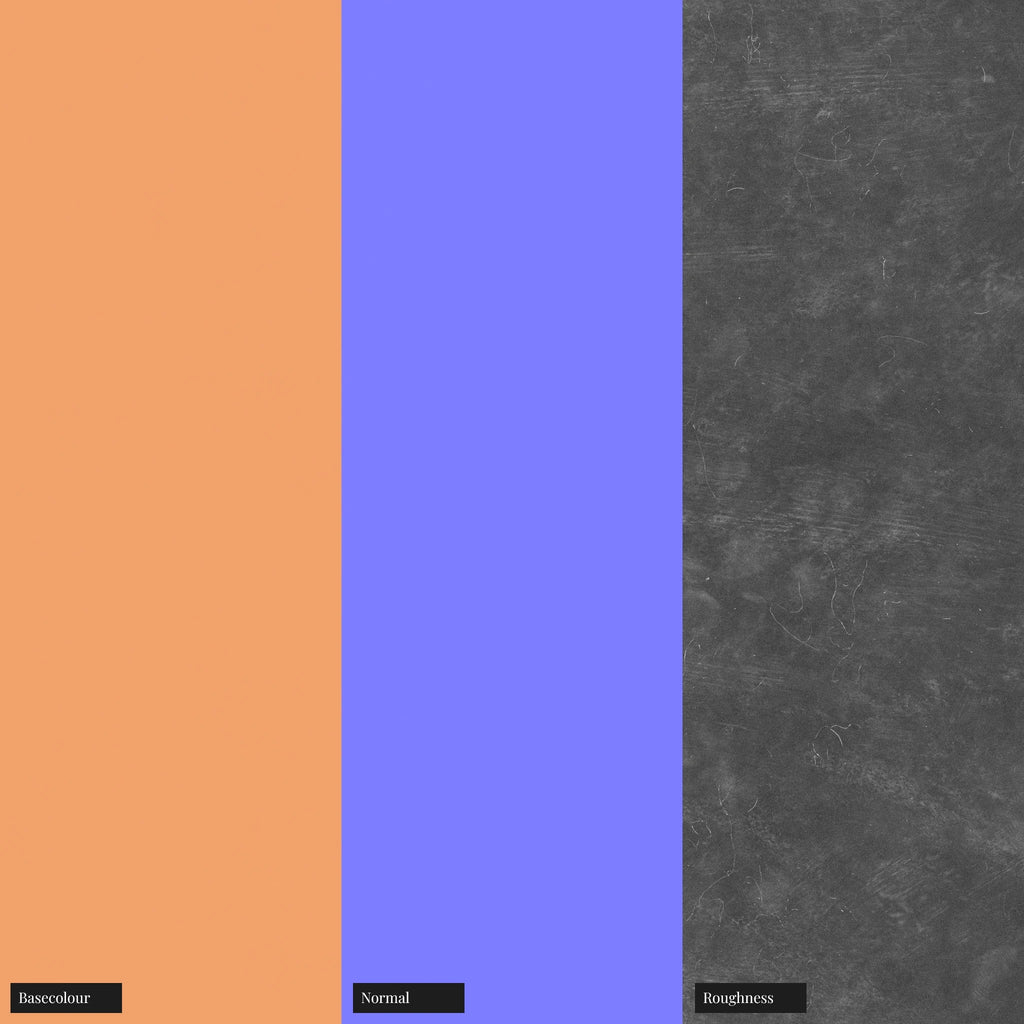 Papaya Orange Lightly Worn Plastic PBR Texture - Example Scene Visualization | Superellipse