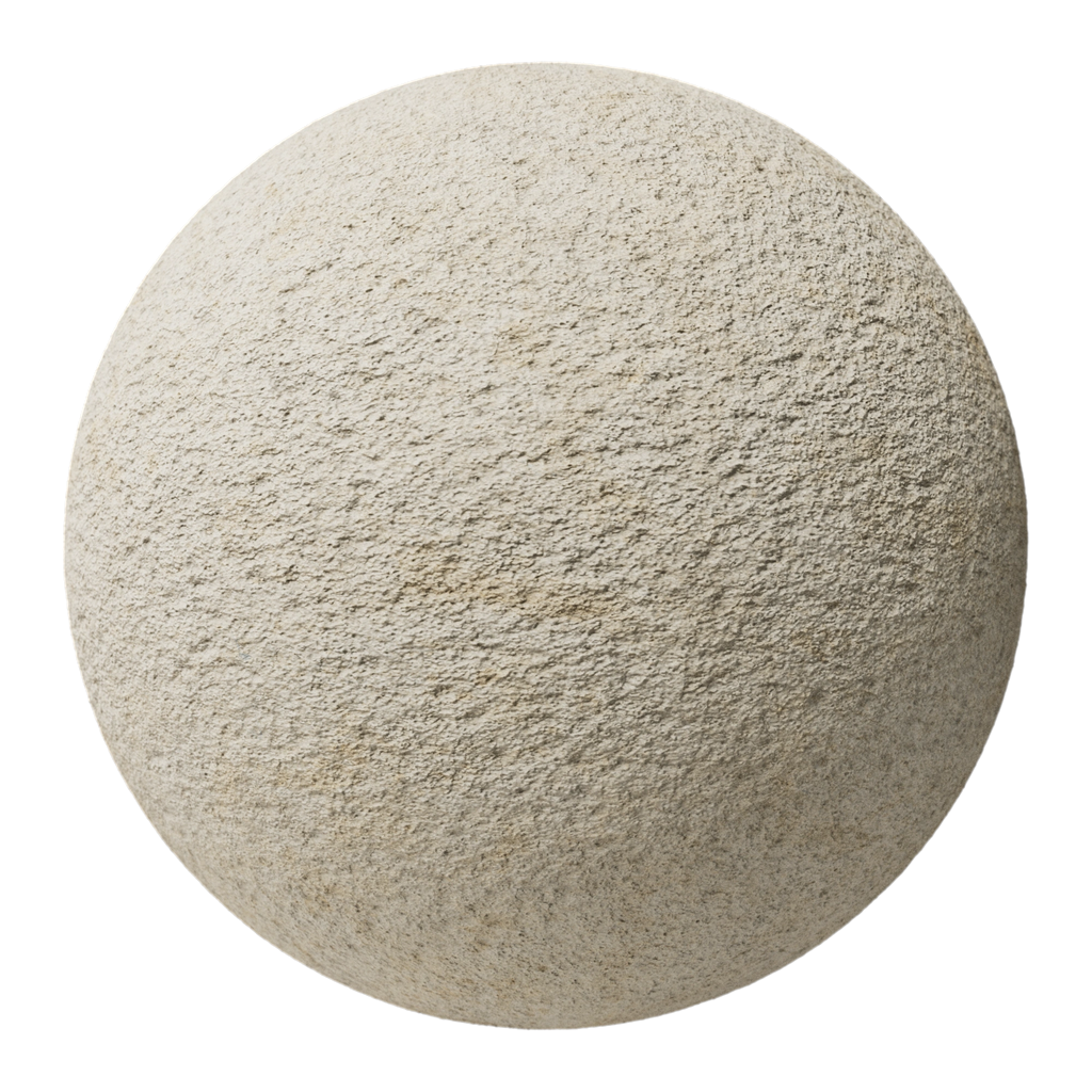 Moca Creme Bush Hammered Limestone PBR Texture - Sphere Swatch Preview | Superellipse