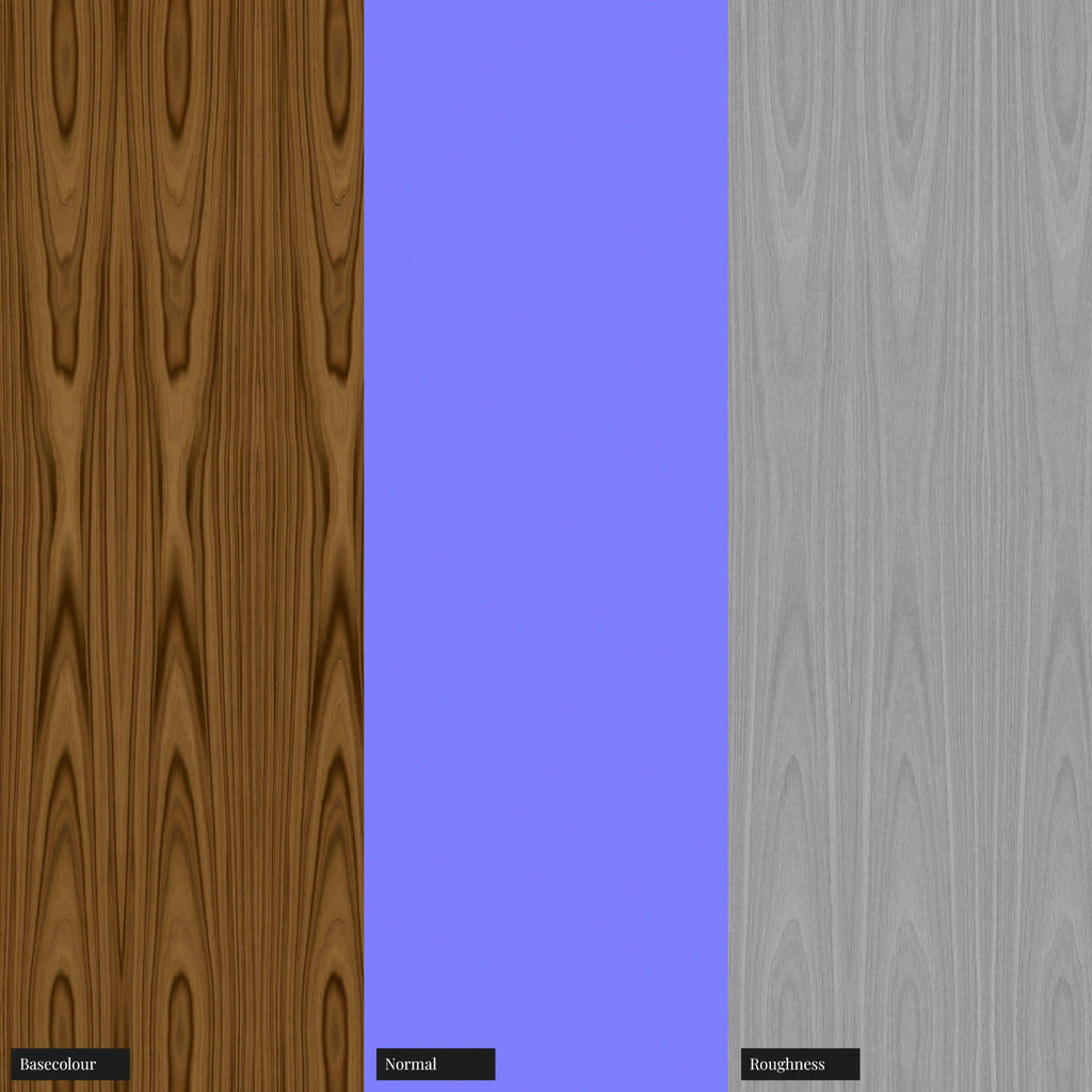 Teak Crown Cut Book Matched Veneer PBR Texture - Example Scene Visualization | Superellipse