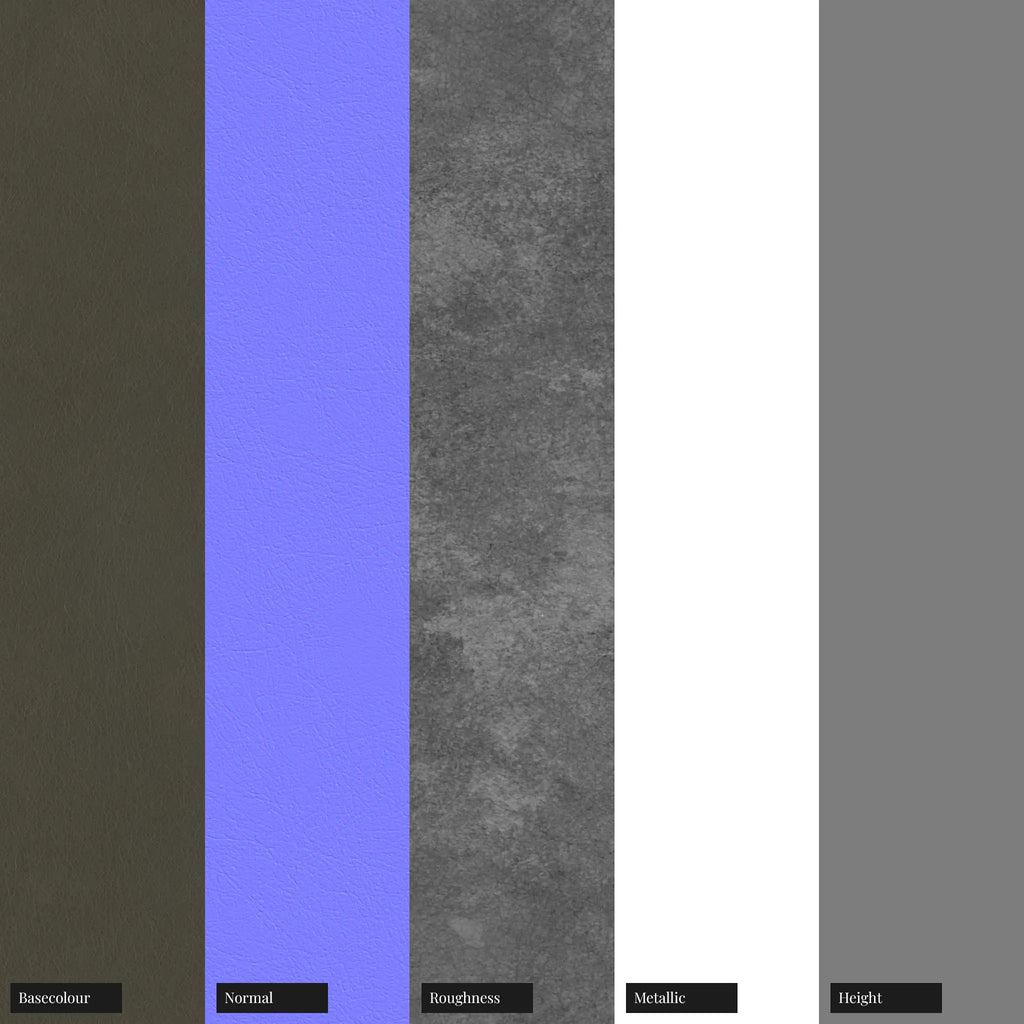 Bespoke Deep Olive Natural Leather PBR Texture - Example Scene Visualization | Superellipse