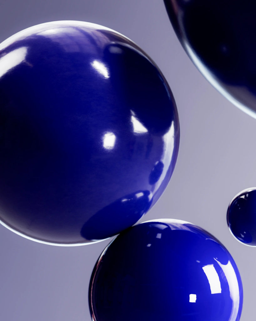 Royal Blue Enamel Coated Gold Metal PBR Texture - Example Scene Visualization | Superellipse