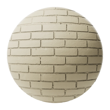 Contemporary Painted Brick Hay Yellow PBR Texture - Sphere Swatch Preview | Superellipse