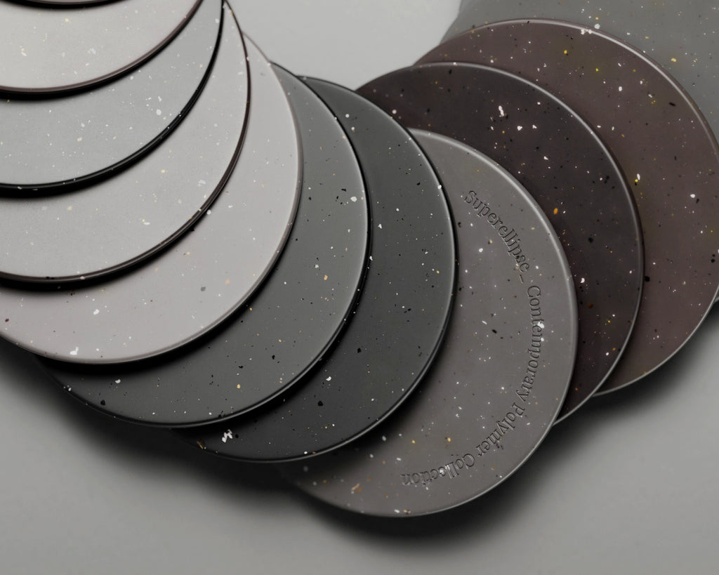 Deep Cocoa Recycled Terrazzo Plastic Small PBR Texture - Example Scene Visualization | Superellipse