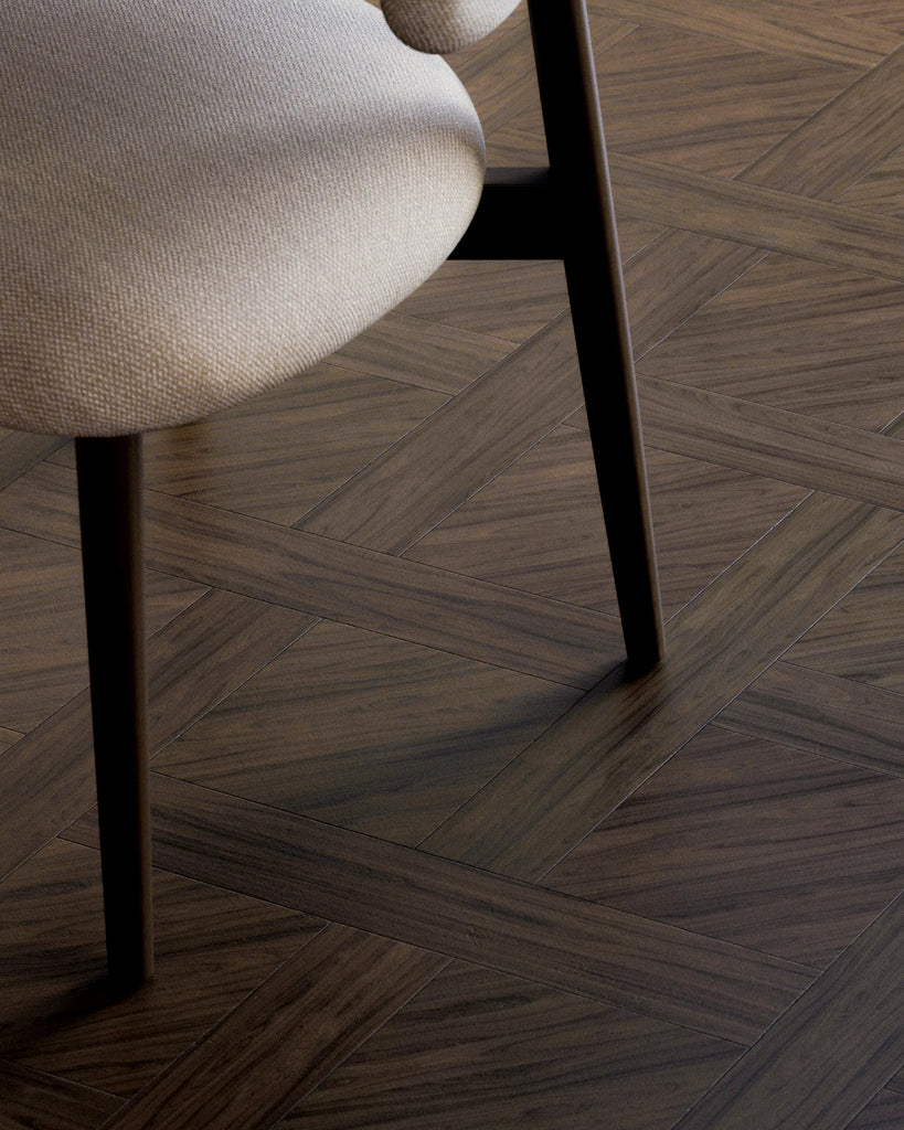 Natural Walnut Basketweave Wood Floor PBR Texture - Example Scene Visualization | Superellipse
