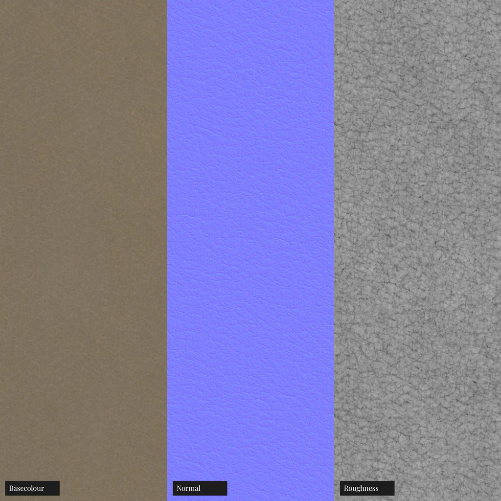 Aniline Full Grain Leather Almond Brown PBR Texture - Example Scene Visualization | Superellipse