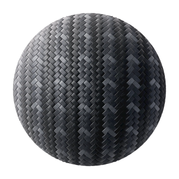 Graphite Grey Nylon Fine Woven Cord PBR Texture - Sphere Swatch Preview | Superellipse