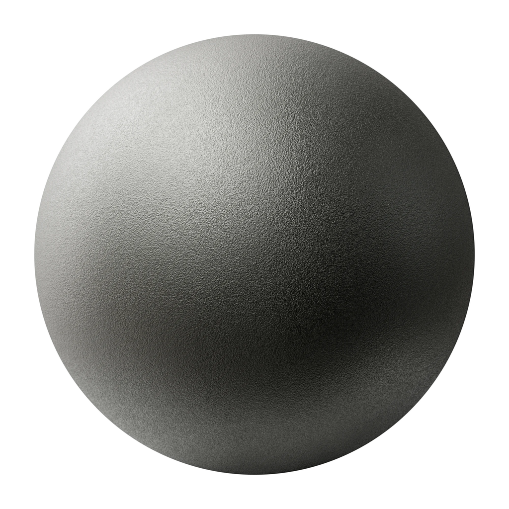 Sandblasted Matte Tungsten Metal PBR Texture - Sphere Swatch Preview | Superellipse