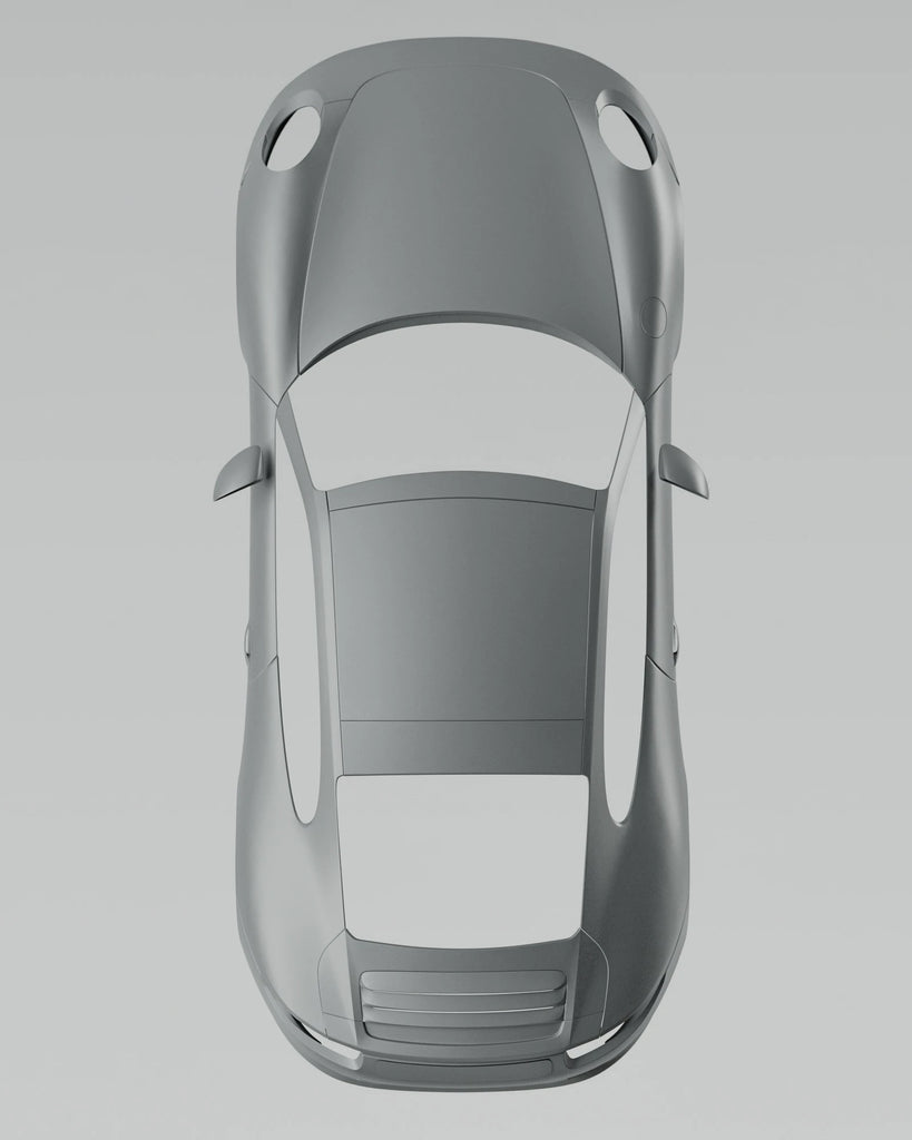 Hallmark Grey Metallic Satin Paint PBR Texture - Example Scene Visualization | Superellipse