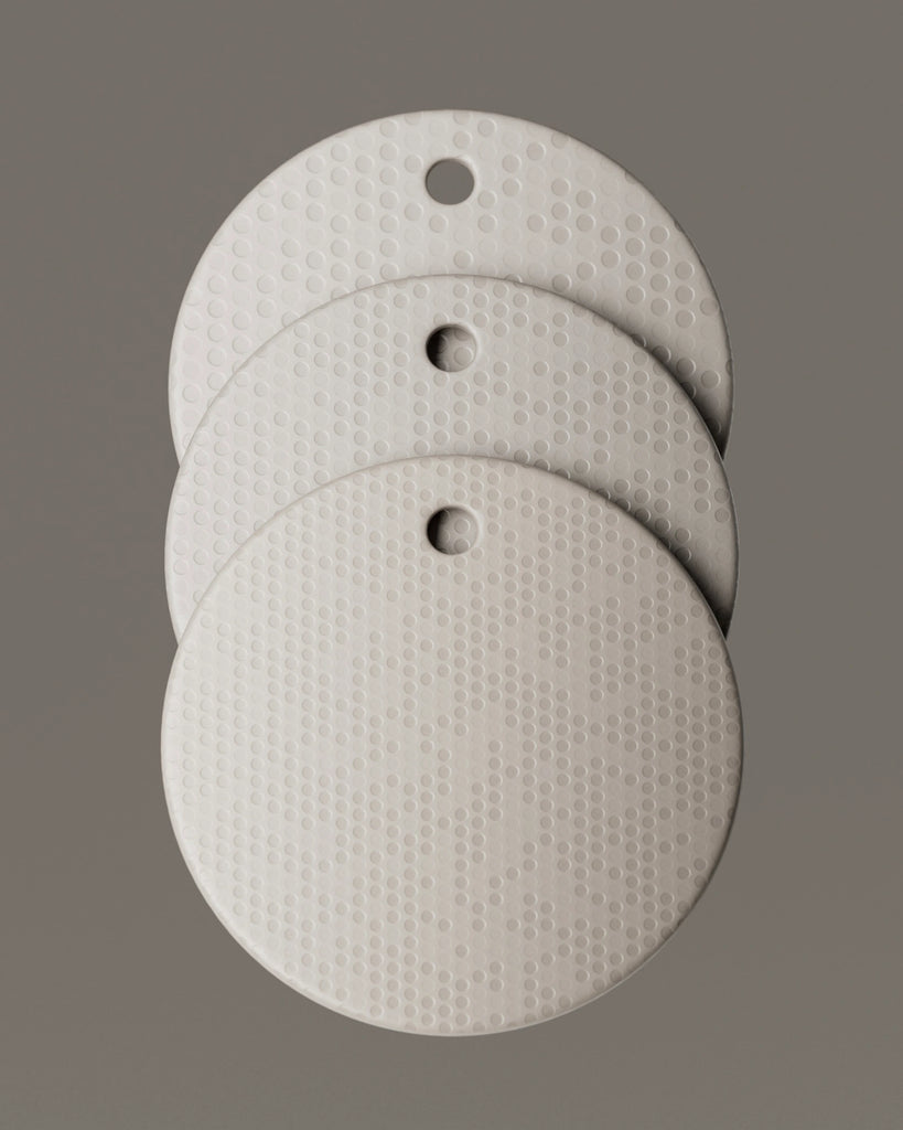 Rhythmic Circle Grid Textured Plastic PBR Texture - Example Scene Visualization | Superellipse