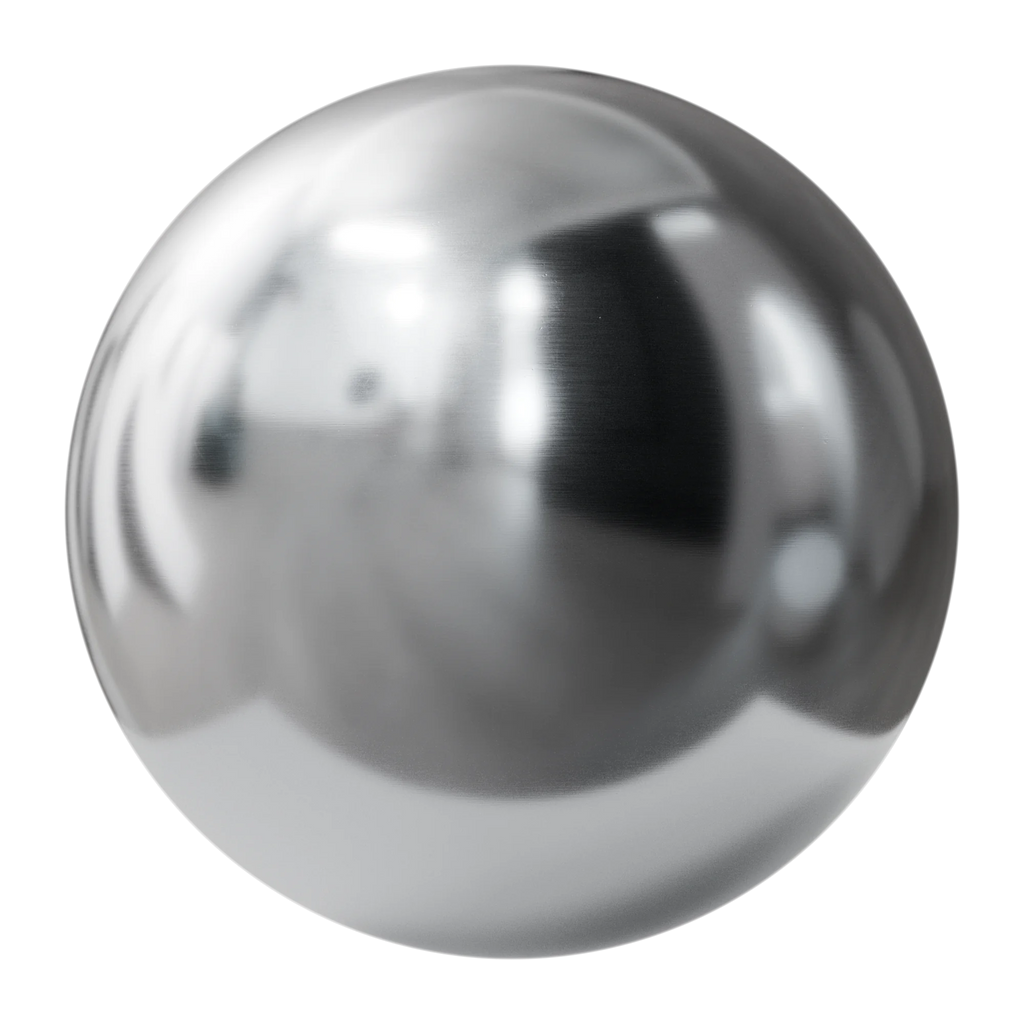 Fine Linear Brushed Aluminium Metal PBR Texture - Sphere Swatch Preview | Superellipse