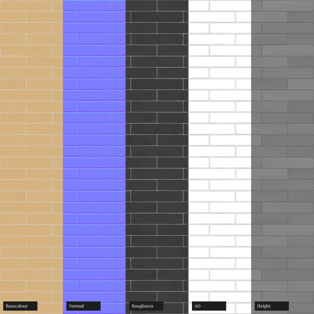 Brickbond Matte Sunlight Yellow Tile PBR Texture - Example Scene Visualization | Superellipse