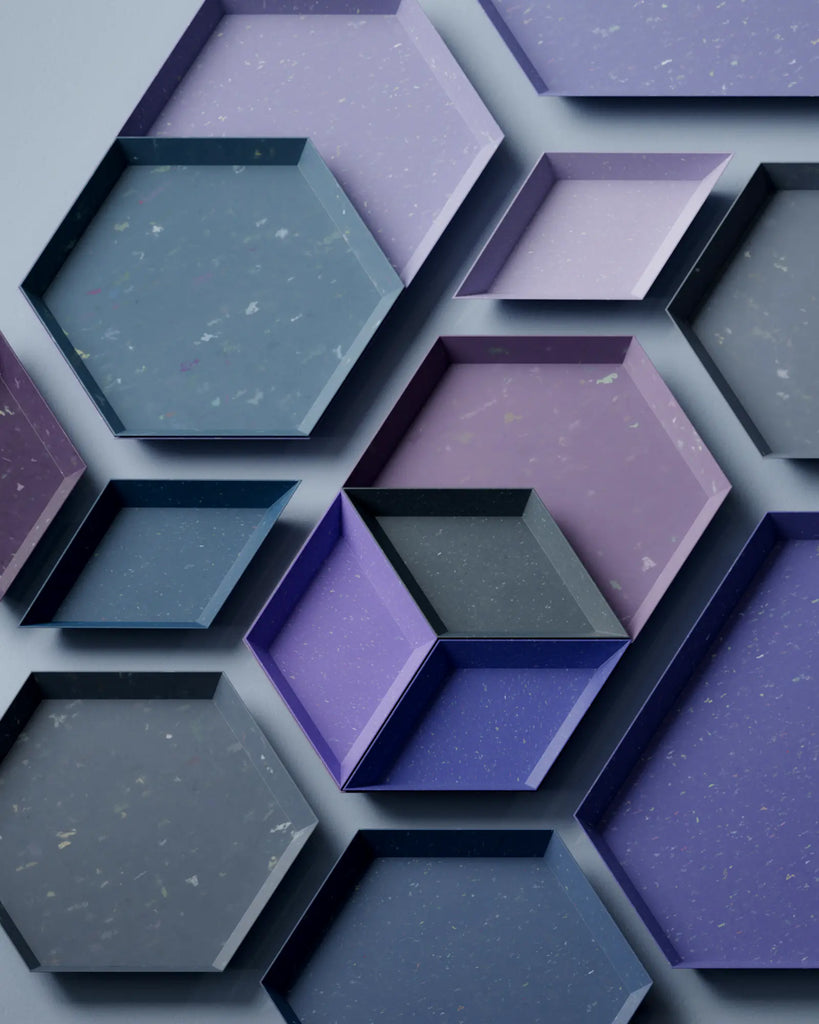 Colourful Fleck Navy Bioplastic PBR Texture - Example Scene Visualization | Superellipse