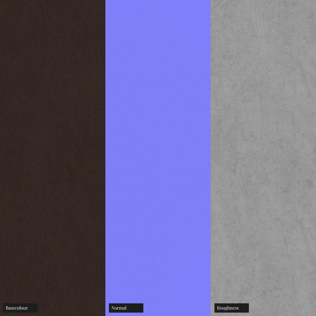 Semi Aniline Top Grain Leather Antique Brown PBR Texture - Example Scene Visualization | Superellipse