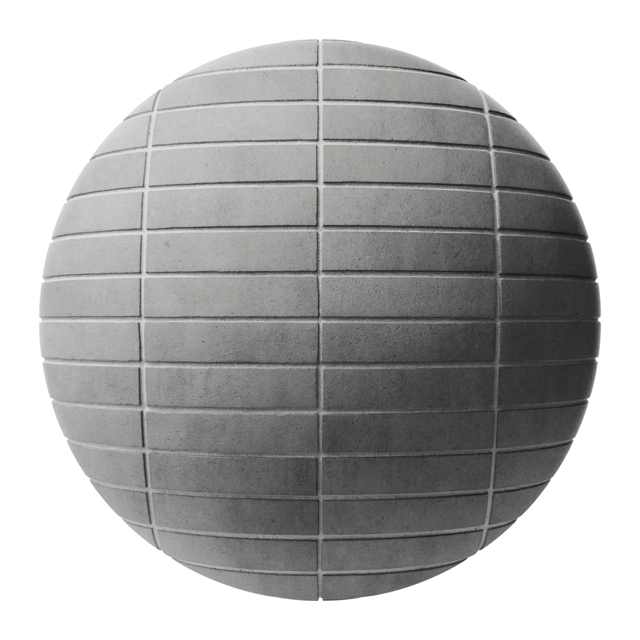Concrete Architectural Brick Stack Bond PBR Texture - Sphere Swatch Preview | Superellipse