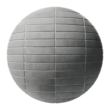 Concrete Architectural Brick Stack Bond PBR Texture - Sphere Swatch Preview | Superellipse