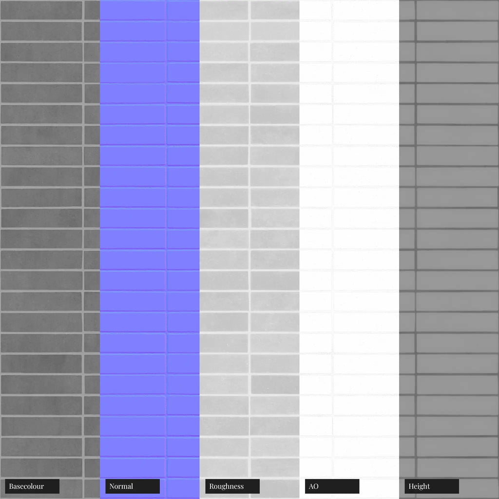 Concrete Architectural Brick Stack Bond PBR Texture - Example Scene Visualization | Superellipse