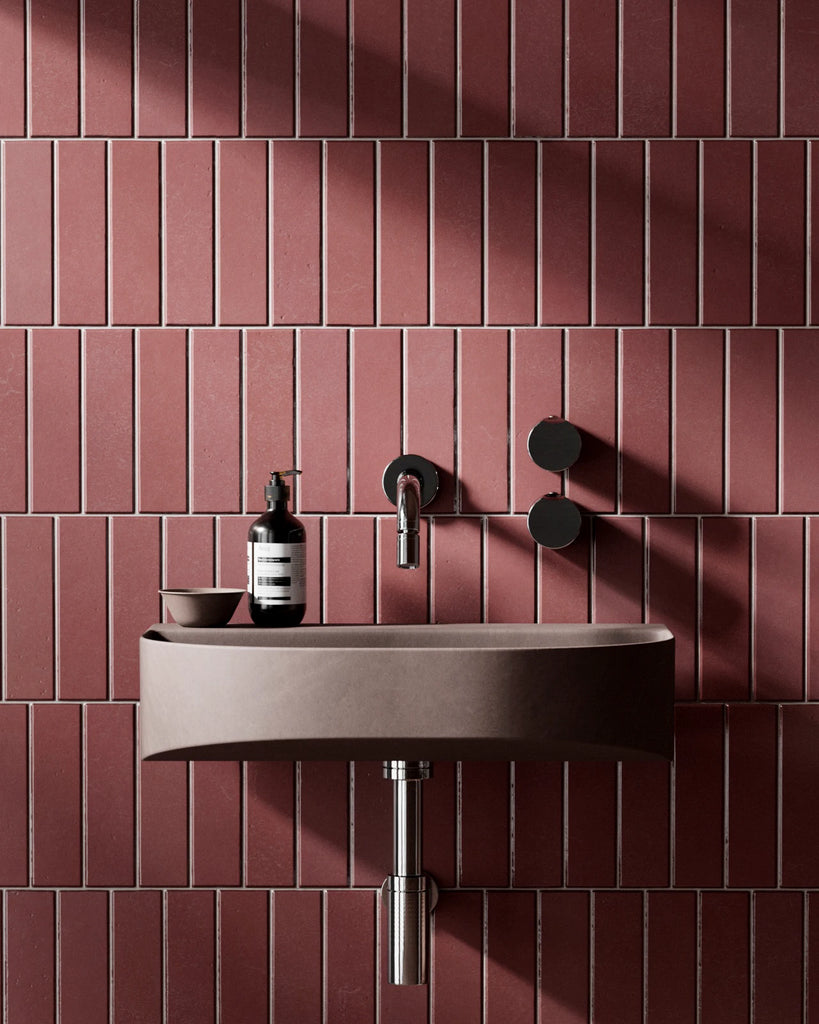 Offset Rose Velvet Matte Tile PBR Texture - Example Scene Visualization | Superellipse