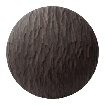 Chiselled Walnut Hardwood Gouged Finish PBR Texture - Sphere Swatch Preview | Superellipse