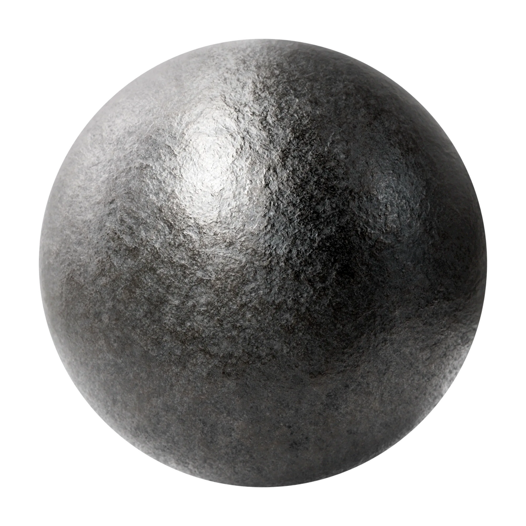 Rustic Industrial Cast Iron Metal 02 PBR Texture - Sphere Swatch Preview | Superellipse