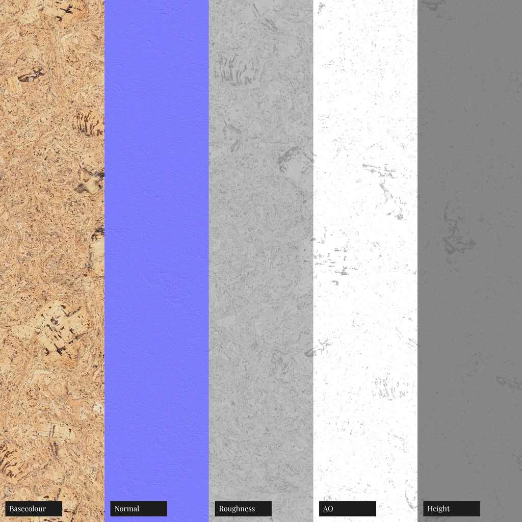 Natural Cork White PBR Texture - Example Scene Visualization | Superellipse