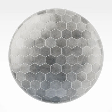 Hoxton Arctic Grey Hex Tile PBR Texture - Sphere Swatch Preview | Superellipse