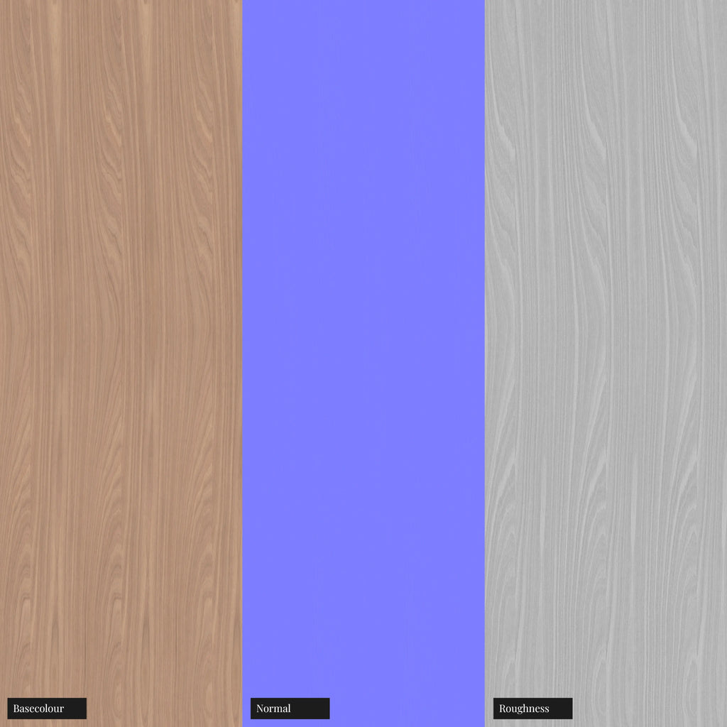 Cherry Slip Matched Veneer Wood PBR Texture - Example Scene Visualization | Superellipse