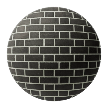 Ironstone Black Flemish Bond Brick PBR Texture - Sphere Swatch Preview | Superellipse